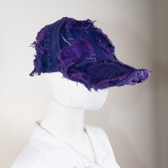 Upcycled reworked denim hat cap - Picture 1 of 6